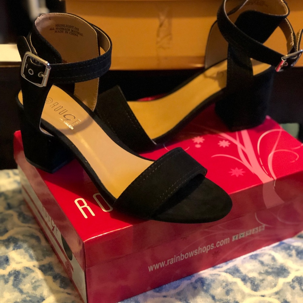 Black chunky heal sandal